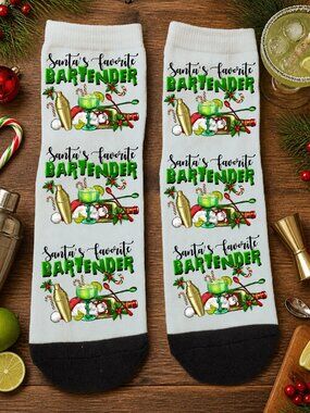 Santas Favorite Bartender Ankle Socks